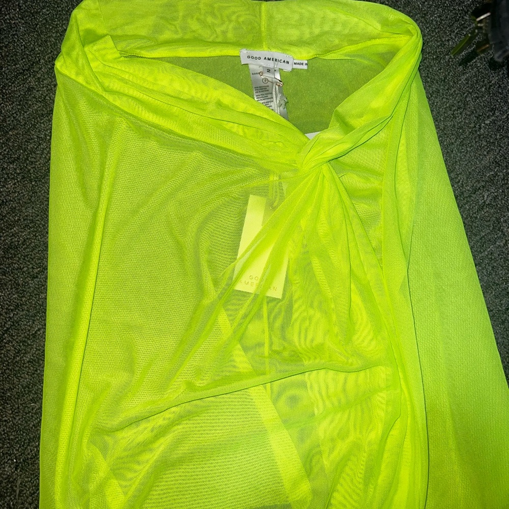 Good American Green Swim Coverup High-Cut Design